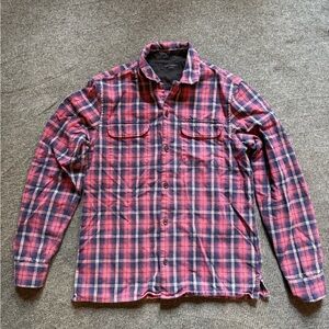 All Saints Red and Blue Plaid Casual Button Down Shirt